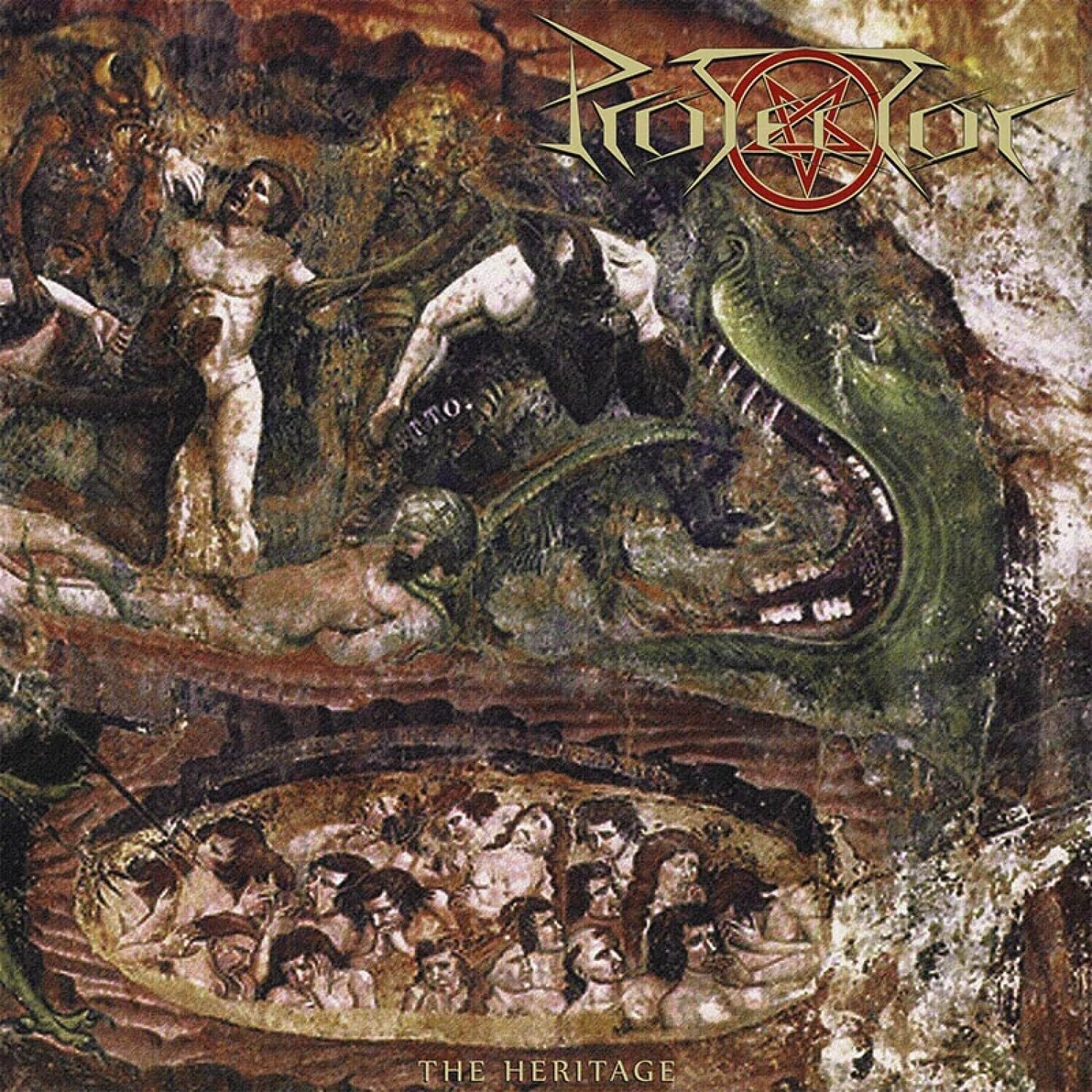 CD cover art: figures struggle with a large, serpentine dragon.