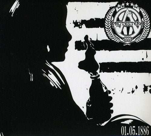 Black and white CD cover with a profile and protest imagery.