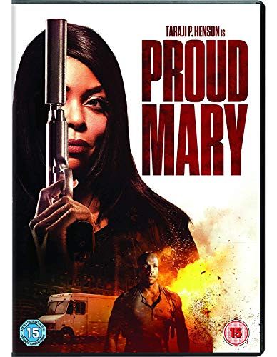 DVD cover for "Proud Mary" featuring Taraji P. Henson holding a gun.