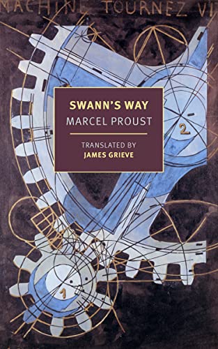 Book cover for Marcel Proust’s “Swann’s Way” with abstract art.