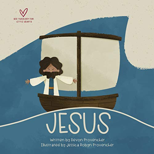 Illustrated book cover depicting Jesus in a small boat on blue waves.