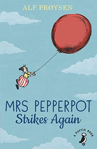 "Book cover featuring a cartoon woman floating with a red balloon against a blue sky."