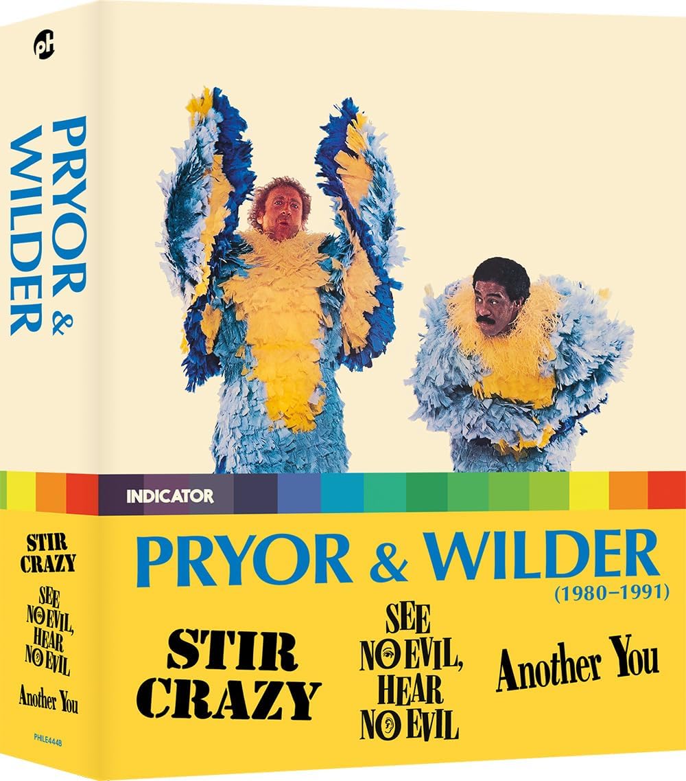 Blu-ray cover featuring Richard Pryor and Gene Wilder in colorful costumes.