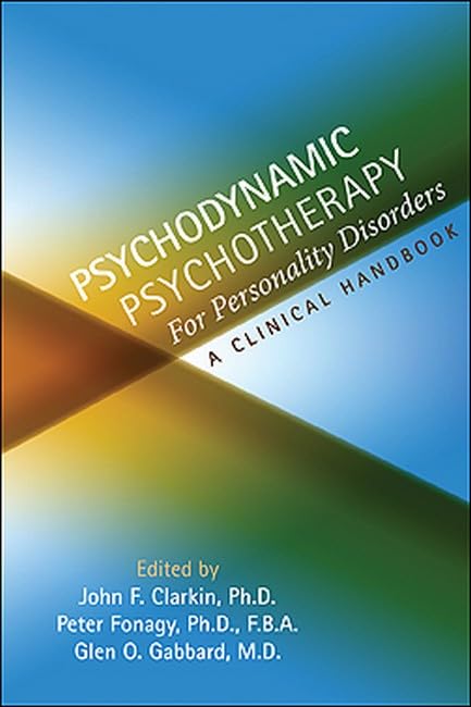 Book cover: “Psychodynamic Psychotherapy for Personality Disorders” handbook, blue and green.