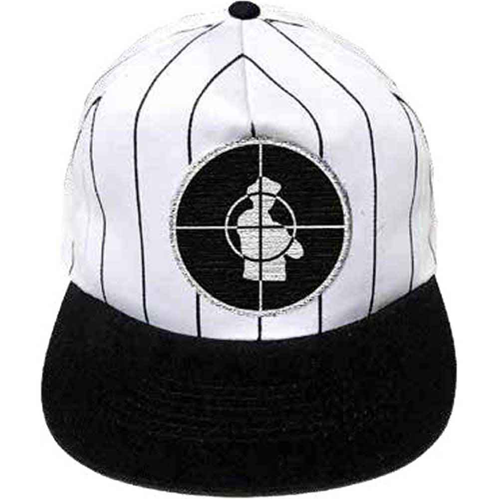 Black baseball cap featuring the iconic white Public Enemy target logo on the front.