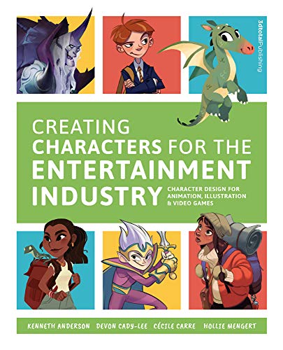 Book cover featuring colorful cartoon character designs for animation and games.