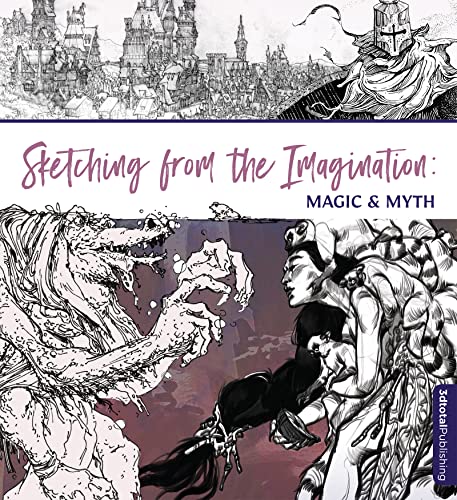 Book cover with fantasy art of knights, dragons, and a city.