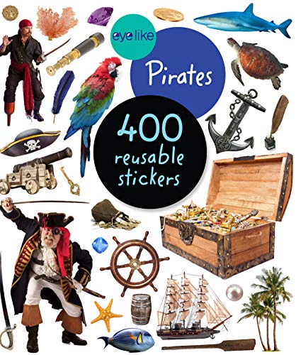 Pirate-themed sticker collection featuring characters, treasure, and seafaring objects.