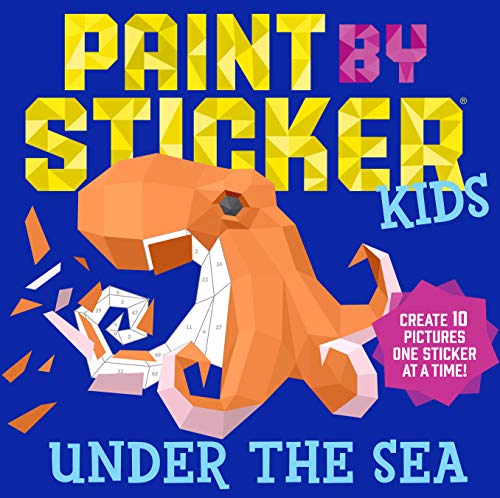 Paint By Sticker Kids: Under The Sea" book cover with a geometric dinosaur.