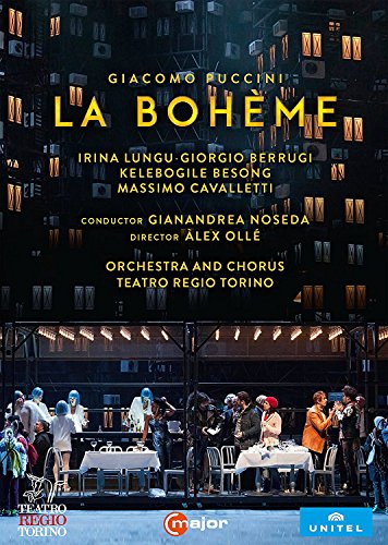 DVD cover for "Puccini: La Boheme" featuring a stage performance with actors and musicians.