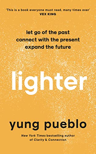 Book cover with the title "lighter" in large white text on orange.
