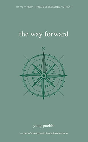 Book cover with a sage green background, a compass illustration, and white text.