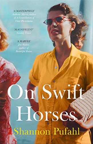 Book cover featuring a woman in a yellow shirt and sunglasses holding a basket.