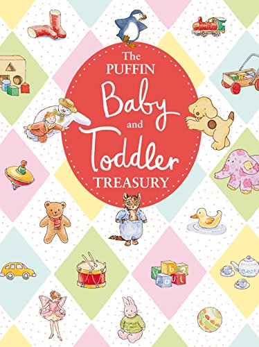 The image shows a children's book cover with a red center and pastel diamond pattern.