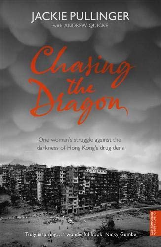Book cover: “Chasing the Dragon” with a cityscape and stormy sky.