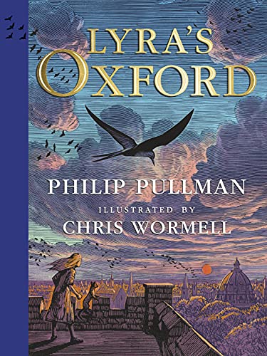 Book cover: girl, dog, and birds over a city skyline.