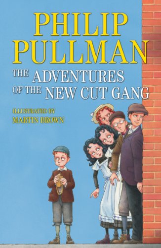 Book cover: children in caps and dresses, brick wall backdrop.