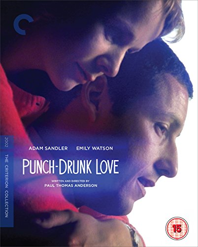 Blu-ray cover for "Punch-Drunk Love" featuring Adam Sandler and Emily Watson.