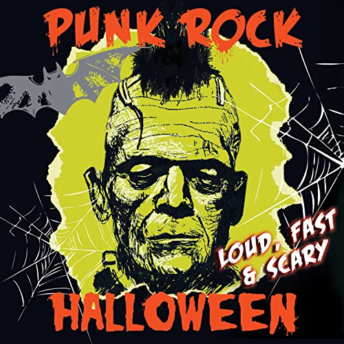 CD cover featuring Frankenstein’s monster with Halloween and punk rock text.