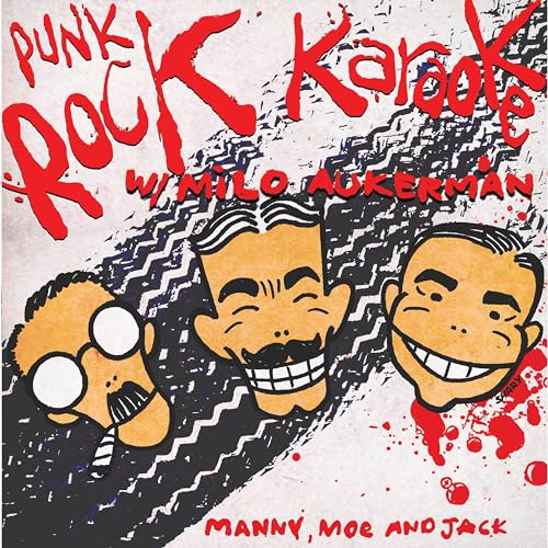 Vinyl record cover: cartoon faces with “Punk Rock Karaoke” text.