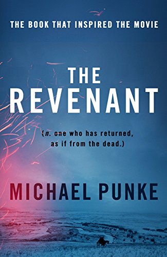 Book cover for "The Revenant" by Michael Punke, with snowy landscape.