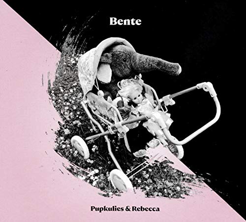 CD cover: Elephant pushing a baby doll in a stroller, pink background.