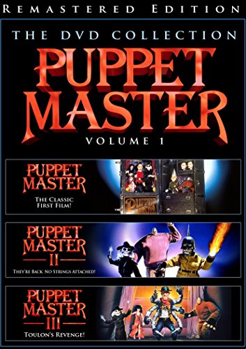 Puppet Master Volume 1 DVD collection cover featuring three movie posters with horror puppets.
