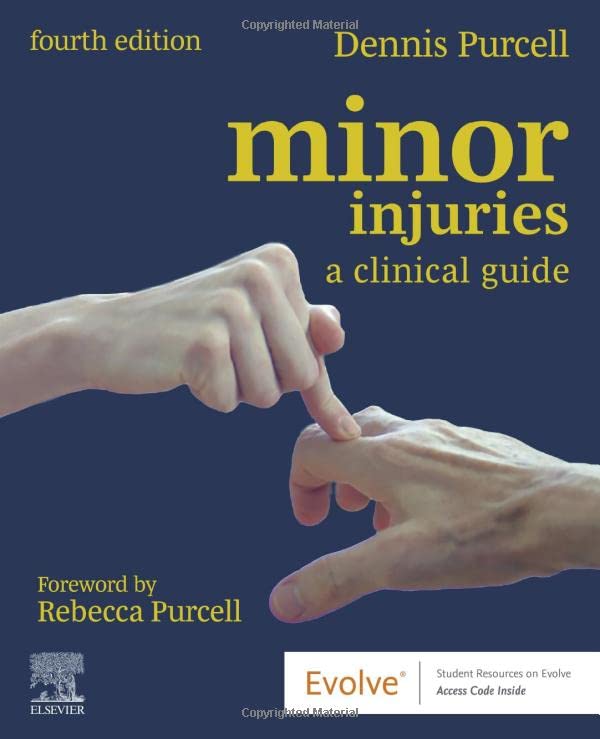 Book cover: “Minor Injuries: A Clinical Guide,” fourth edition, with hands.