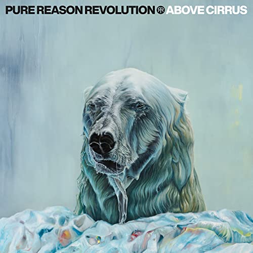 Album cover: painted polar bear portrait with abstract blue background.