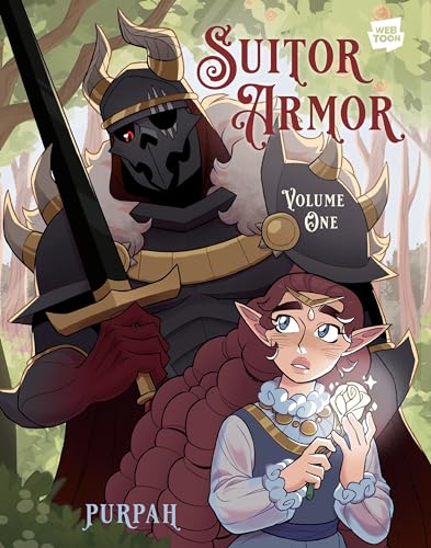 Comic book cover: armored figure with sword, and a young woman with flowers.