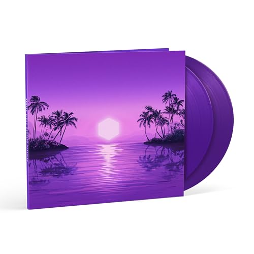 Purple Disco Machine "Paradise" vinyl record with a tropical sunset cover.