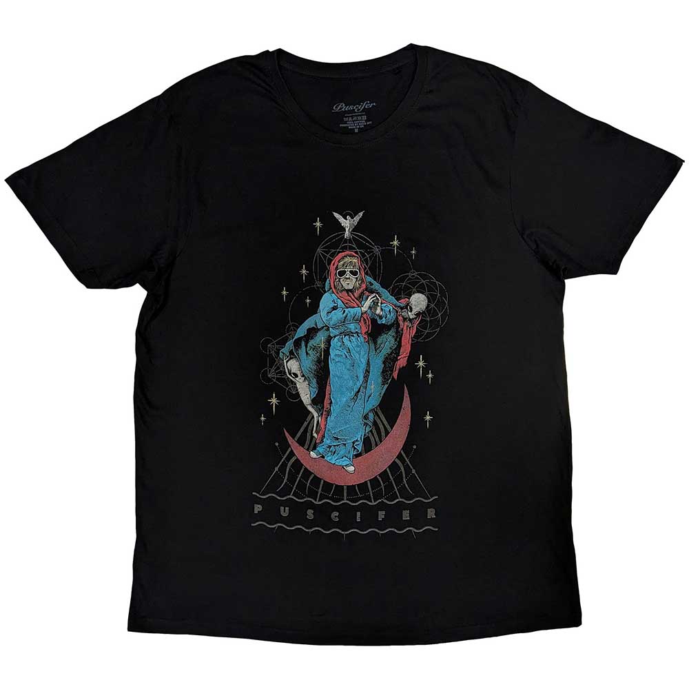 Black Puscifer t-shirt featuring crescent moon and figure illustration, size XX-Large.