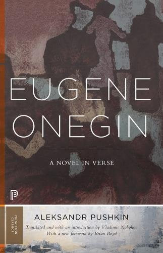 Book cover for “Eugene Onegin” by Aleksandr Pushkin, abstract design.
