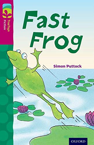 Book cover: “Fast Frog” features a leaping green frog and lily pads.
