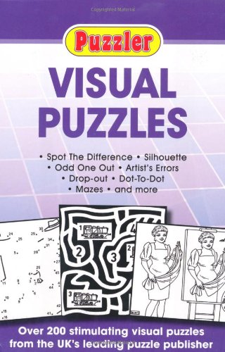 Book cover for "Puzzler" Visual Puzzles, featuring maze and spot-the-difference images.