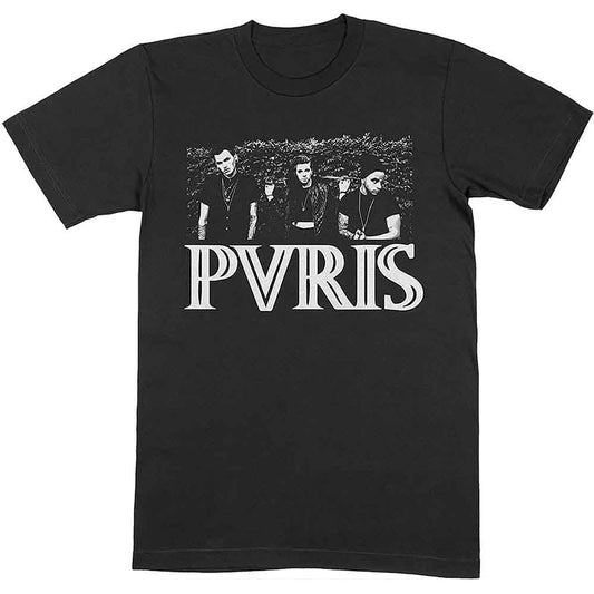 Black unisex t-shirt featuring a PVRIS band photo, size XX-Large.