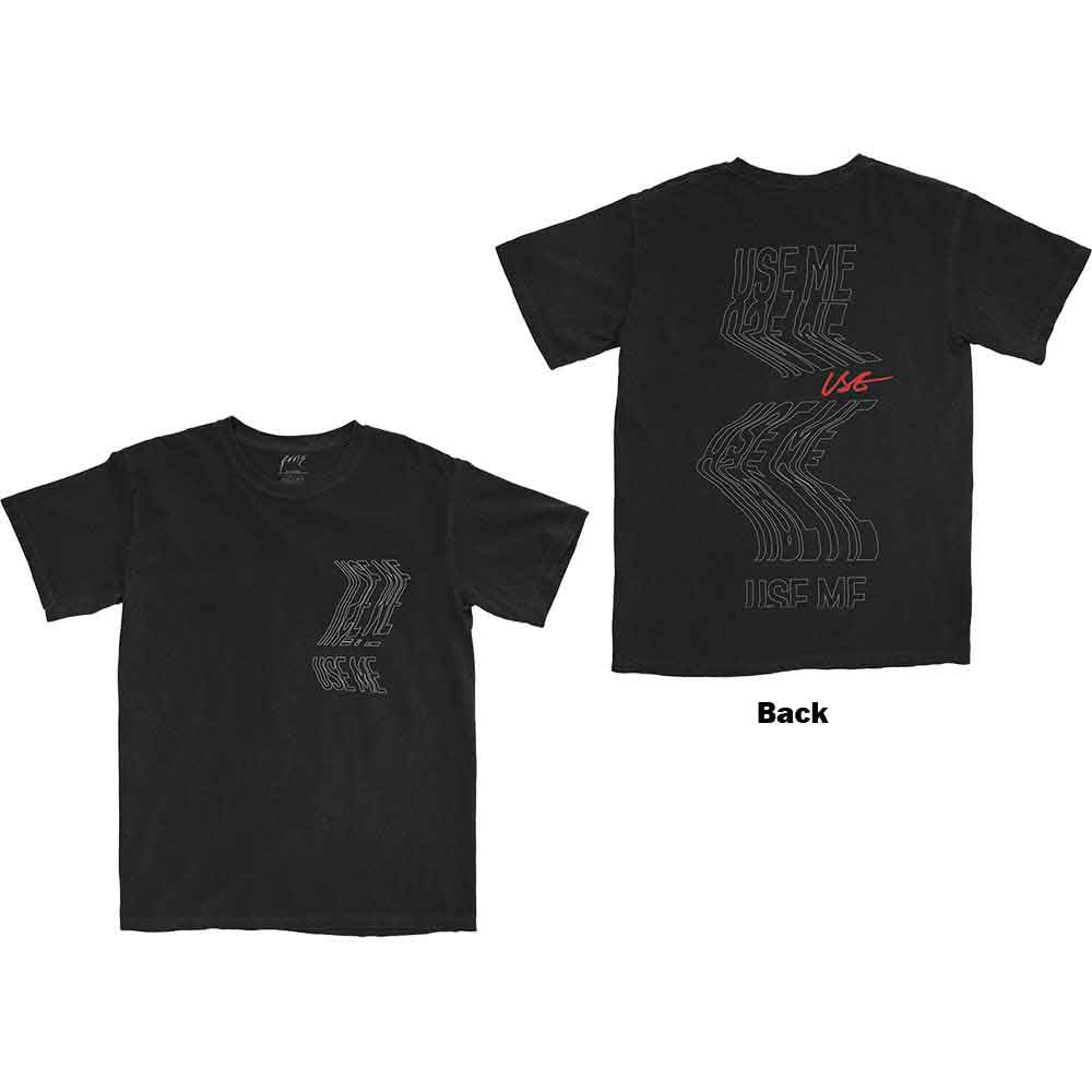 Black PVRIS t-shirt, small size, with "Use Me" design printed on back.