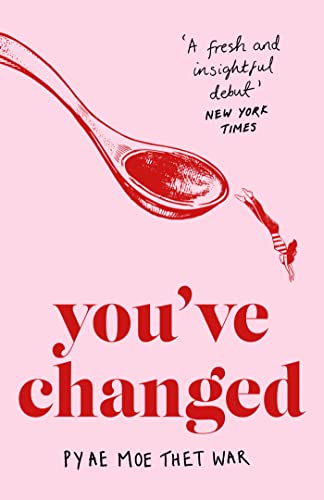 Book cover: red spoon, falling figure, and bold text "you've changed".