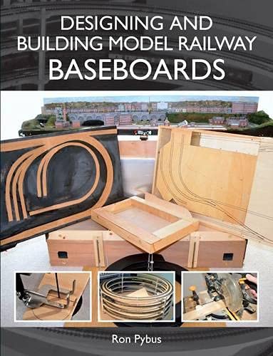 Book cover showing wooden model railway baseboards, construction tools, and track layout examples.