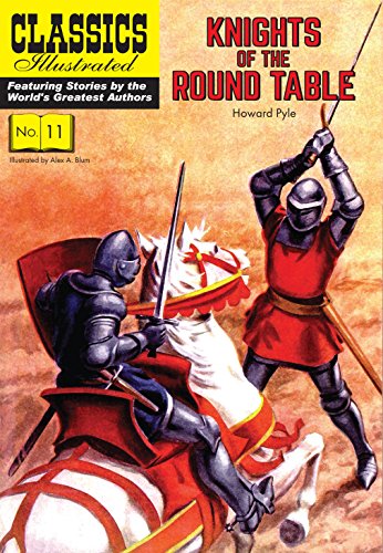 Classics Illustrated comic book cover: Knights of the Round Table, two knights.
