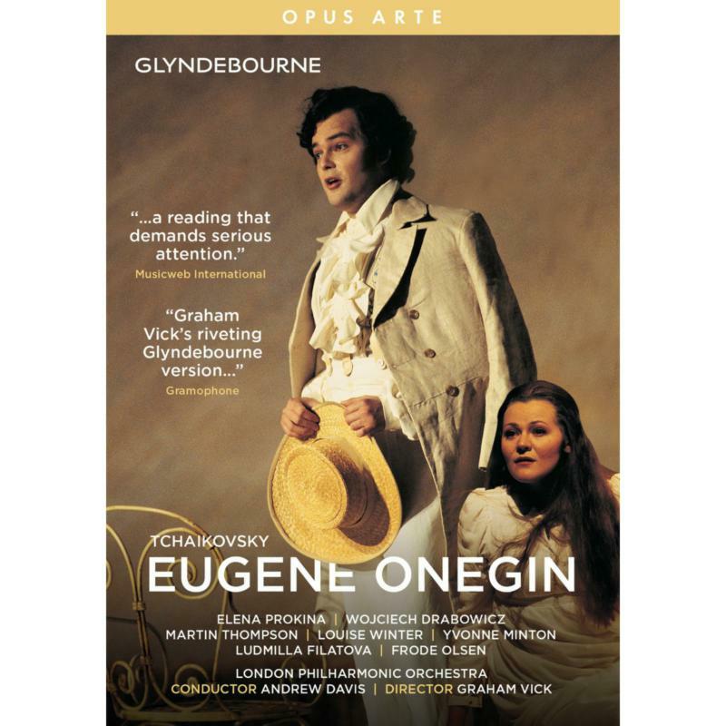 DVD cover for Tchaikovsky’s *Eugene Onegin* opera, featuring two performers.