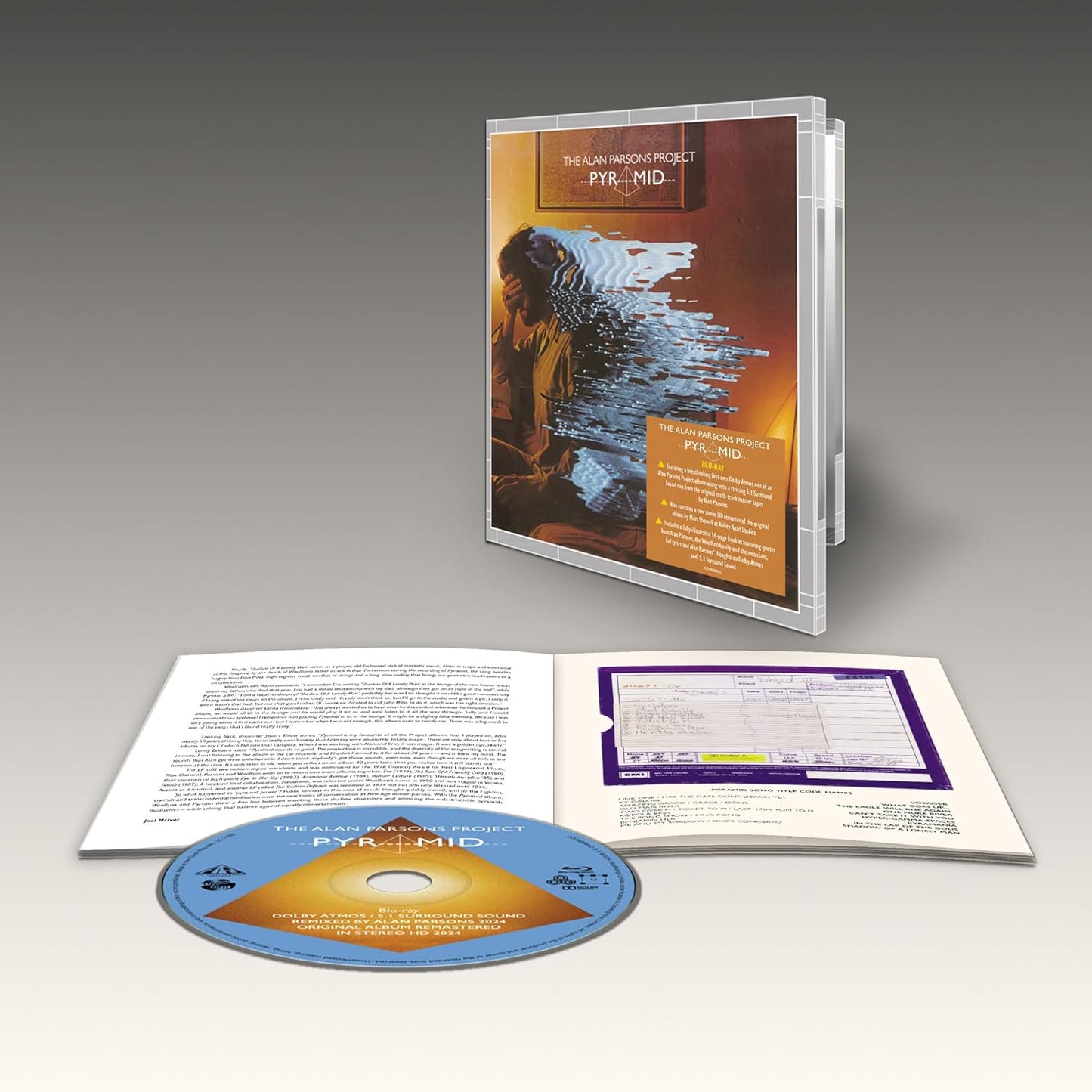Blu-ray packaging for "Pyramid" by The Alan Parsons Project, with a CD.