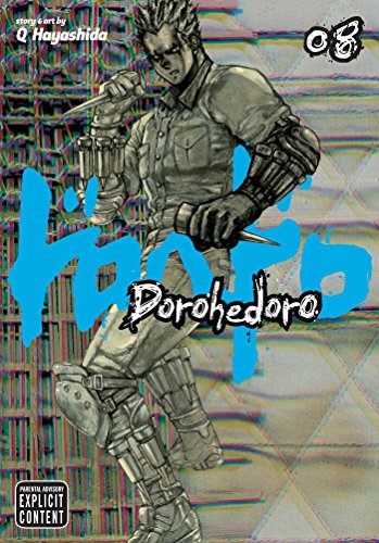 Dorohedoro volume 8 manga cover featuring a spiky-haired character holding knives against a background.