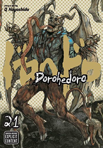 Manga cover featuring a horned, winged skeleton creature with a long tongue and tail.