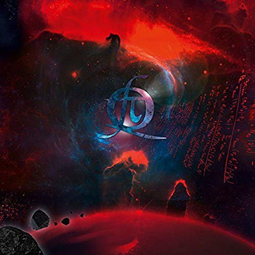 The image depicts a vibrant, cosmic scene with a central logo. For accessibility purposes, a suitable alt text could be: "Album cover with a stylized logo in space."