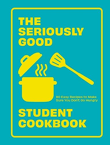 Teal book cover with yellow text, a cooking pot, and a spatula illustration.