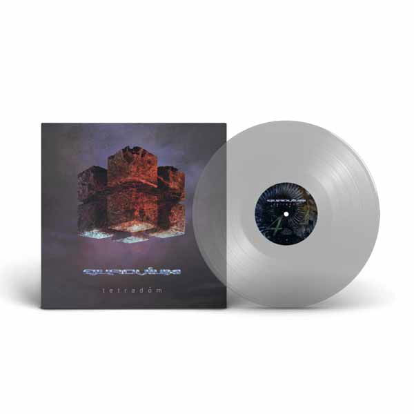 Vinyl record and album cover for Quadvium’s “Tetradom,” featuring stone structures.