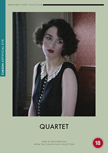 DVD cover for Quartet featuring a woman with dark hair and red lipstick.