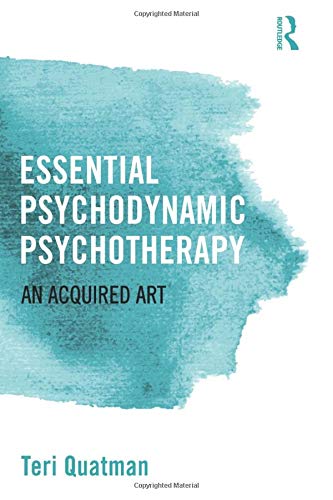Book cover: "Essential Psychodynamic Psychotherapy" with a blue watercolor wash.