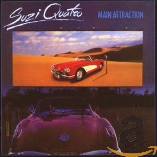 CD cover: red car in desert landscape, artist name "Suzi Quatro".